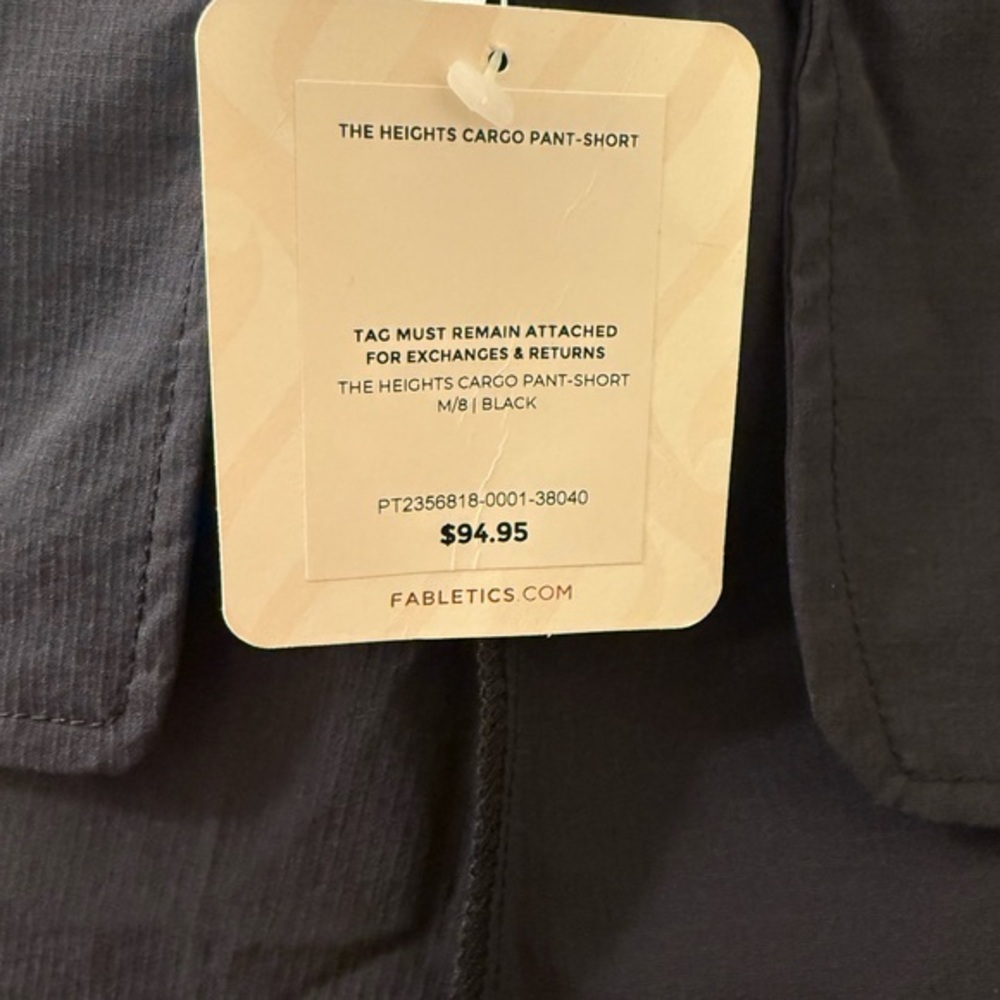 Fabletics Women's Heights Cargo Drawstring Pant Black Medium Baggy Wide Leg - Picture 10 of 11
